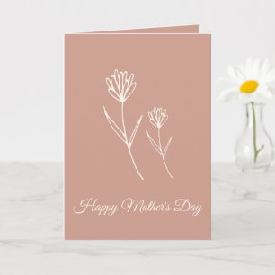 Tarjeta Elegante Día de la Madre Rosa Polvorienta Flores S