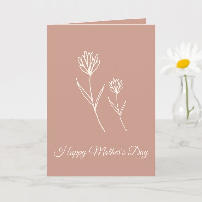 Tarjeta Elegante Día de la Madre Rosa Polvorienta Flores S (Planta pequeña)