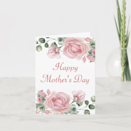 Tarjeta Elegante Día de la Madre Rosa Rosa