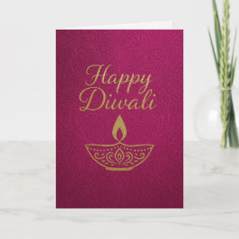 Tarjeta Elegante Día de Oro Feliz Diwali Saludo