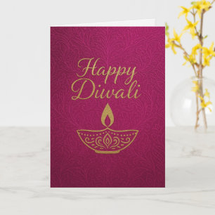 Tarjeta Elegante Día de Oro Feliz Diwali Saludo