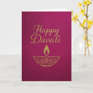Tarjeta Elegante Día de Oro Feliz Diwali Saludo