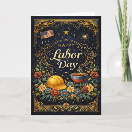 Tarjeta Elegante Día del Trabajo Vintage 