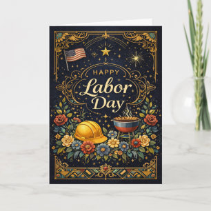 Tarjeta Elegante Día del Trabajo Vintage 