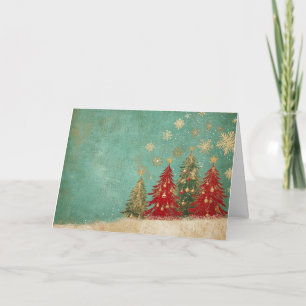 Tarjeta Elegante diseño de árbol de Navidad Relieve metali