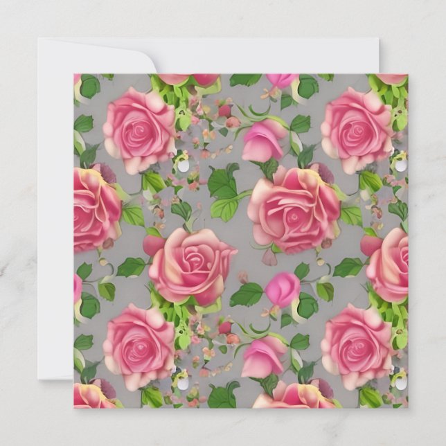 Tarjeta Elegante diseño de Rosa de jardín de campo francés (Anverso)