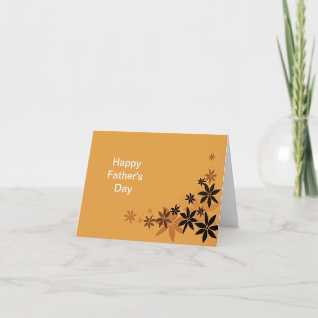 Tarjeta Elegante dorado de hojas florales del día del padr (Anverso)