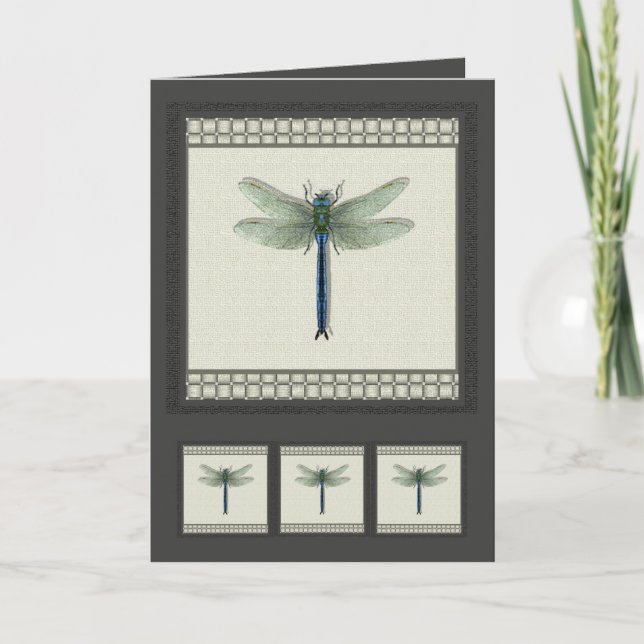 Tarjeta Elegante Dragonfly azul (Anverso)