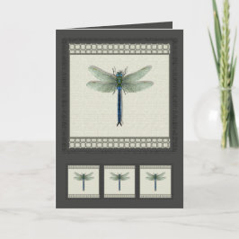 Tarjeta Elegante Dragonfly azul