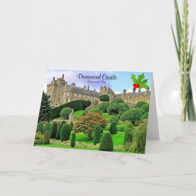 Tarjeta Elegante Drummond Clan's Castle Gardens Navidades  (Anverso)