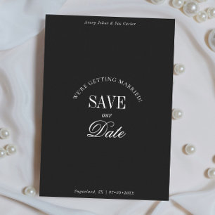 Tarjeta elegante en blanco y negro para guardar la