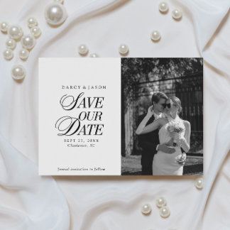 Tarjeta elegante en blanco y negro para guardar la