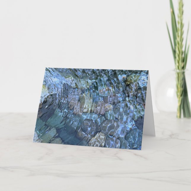 Tarjeta Elegante escenario de playa de agua serena (Anverso)