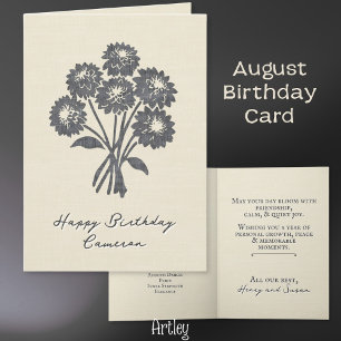 Tarjeta Elegante estampado Dahlia Agosto Ropa de flores de