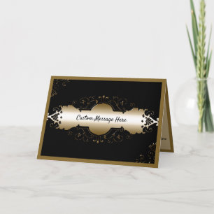 Tarjeta Elegante estandarte ornamental dorado