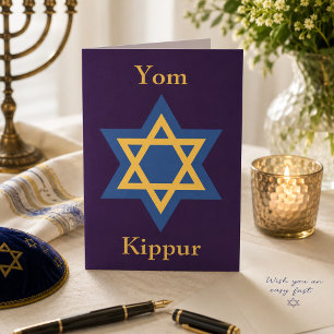 Tarjeta Elegante Estrella de David de Yom Kipur