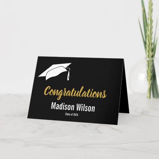 Tarjeta Elegante Felicitaciones Graduación (Anverso)
