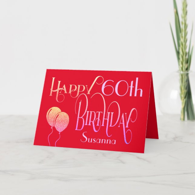 Tarjeta Elegante Feliz Cumpleaños Cualquier Nombre De Edad (Anverso)