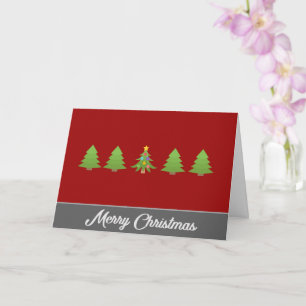 Tarjeta Elegante Feliz Navidad con árboles de Navidad