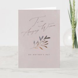 Tarjeta Elegante femenina Mujer asombrosa Día de la Madre