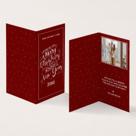 Tarjeta Elegante Feria Roja Navidad y Feliz Año Nuevo foto