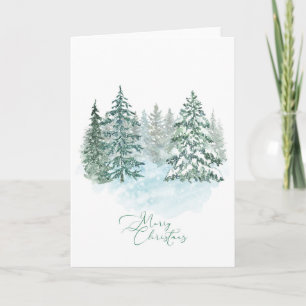 Tarjeta Elegante Fiesta de Árbol de Agua Rústica de Navida