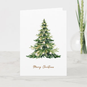 Tarjeta Elegante Fiesta de Árbol de Agua Rústica de Navida