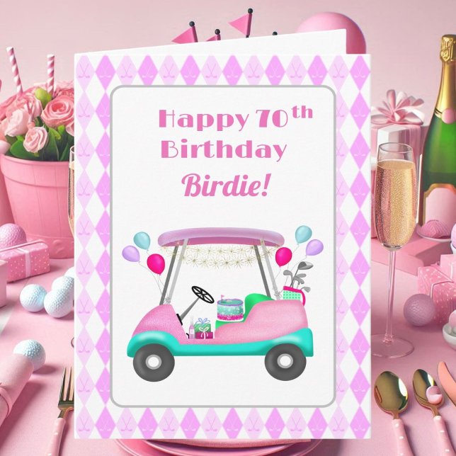Tarjeta Elegante fiesta de golf para mujeres en carrito Cu (Subido por el creador)