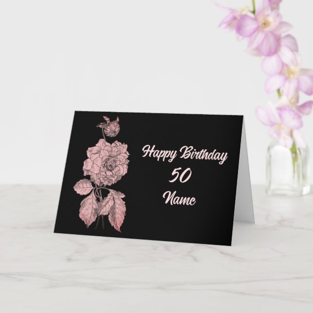Tarjeta Elegante Fiesta de Peony Personalizada Cumpleaños (Orquídea)