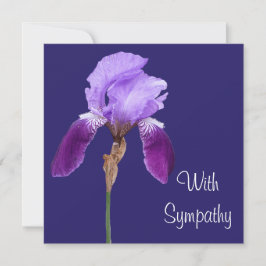 Tarjeta Elegante flor de iris morado fino arte simpatía am