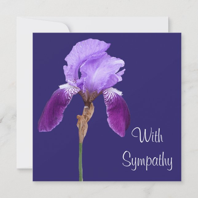 Tarjeta Elegante flor de iris morado fino arte simpatía am (Anverso)