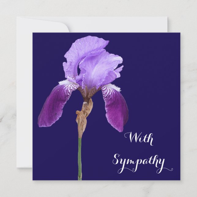 Tarjeta Elegante flor de iris púrpura simpatía por el arte (Anverso)