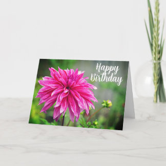 Tarjeta Elegante flor rosa de Dahlia Garden