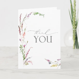Tarjeta Elegante Flor Silvestre Floral Agradecimiento de B