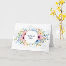 Tarjeta Elegante floral de acuarela pastel "Recupérate pro