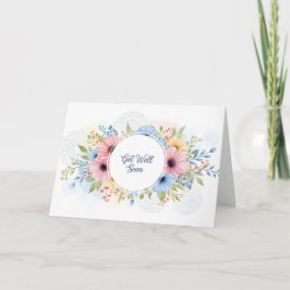 Tarjeta Elegante floral de acuarela pastel "Recupérate pro