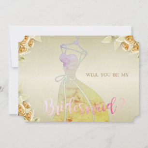 Tarjeta elegante, floral, de novia para dama de ho