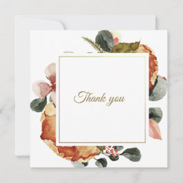 Tarjeta Elegante floral de otoño "Gracias"