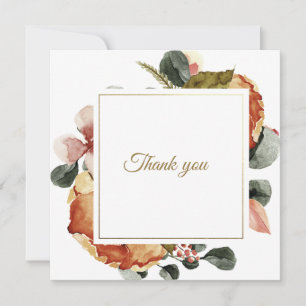 Tarjeta Elegante floral de otoño "Gracias"