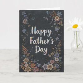 Tarjeta Elegante Floral Feliz Día de los Padres Clásico