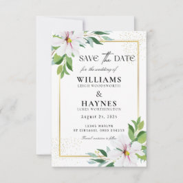 Tarjeta elegante floral para guardar la fecha