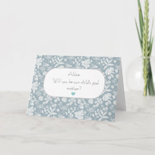Tarjeta Elegante Floral ¿Quieres Ser Padrino Propuesta