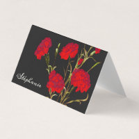 Elegante Floral Vintage Personalizable Clavel Rojo