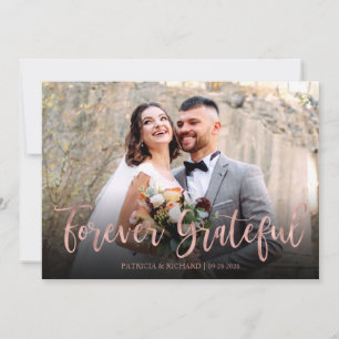 Tarjeta Elegante Foto de Boda de Agradecimiento Eterno