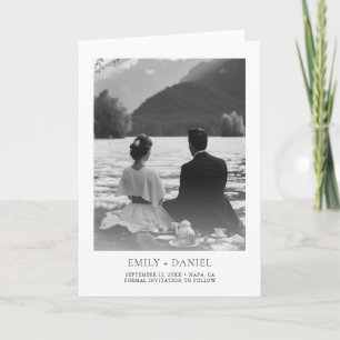 Tarjeta Elegante Foto de Boda Moderna Save the Date