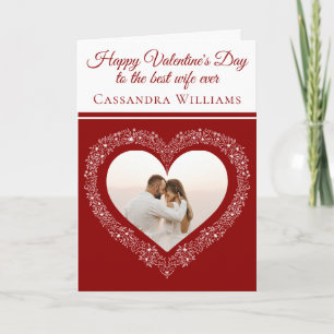 Tarjeta Elegante foto del corazón mejor esposa El día de S