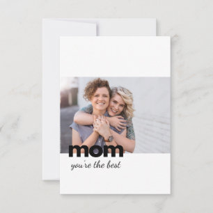 Tarjeta elegante foto sencilla día de la madre