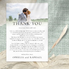 Tarjeta Elegante foto superpuesto Boda Boho Gracias