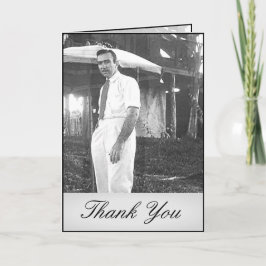 Tarjeta Elegante Funeral Simple Blanco Negro Gracias
