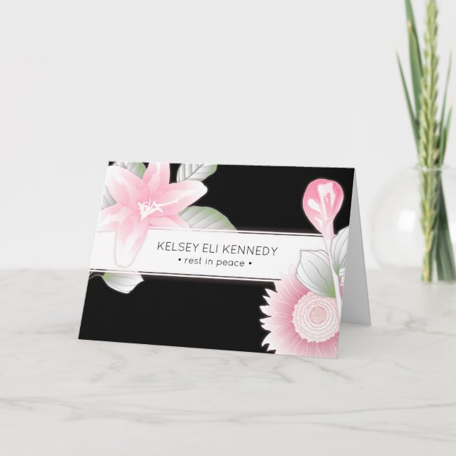 Tarjeta elegante funeral vintage (Anverso)